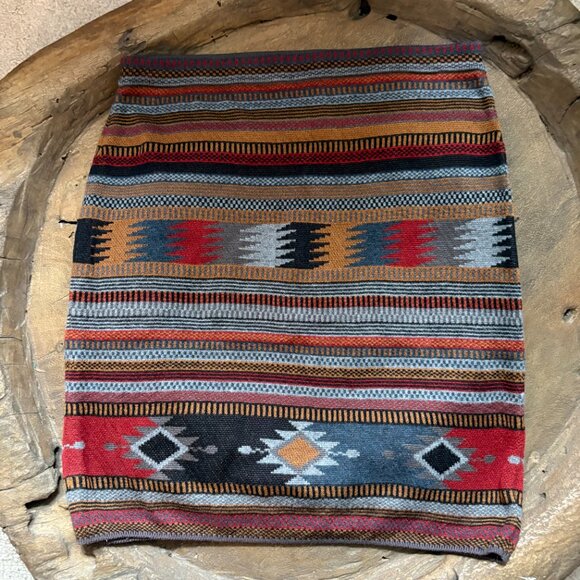 Peruvian Connection Oaxaca Southwest Aztec geometric pima cotton miniskirt small - Picture 3 of 4
